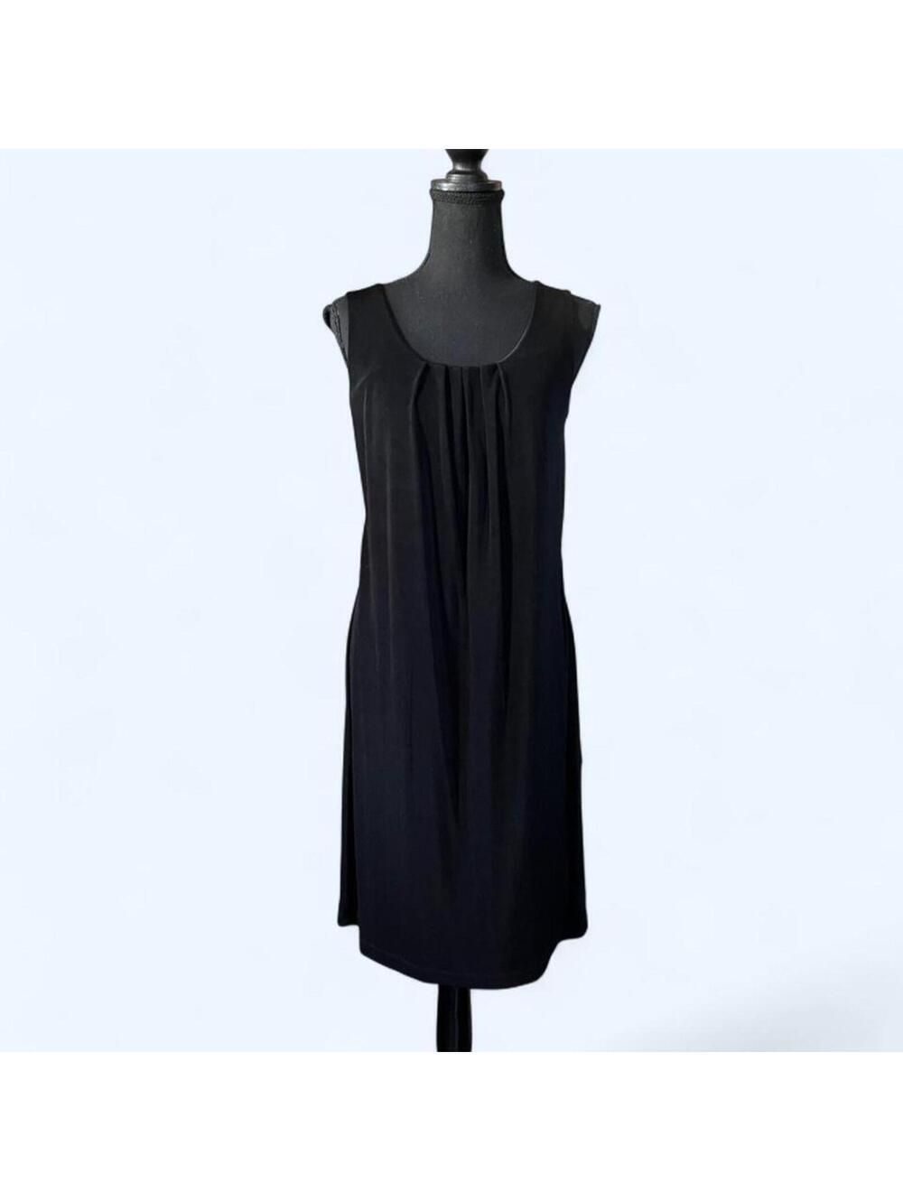 Chico’s Travelers black midi dress minimalist sleeveless relaxed fit size 0 🖤